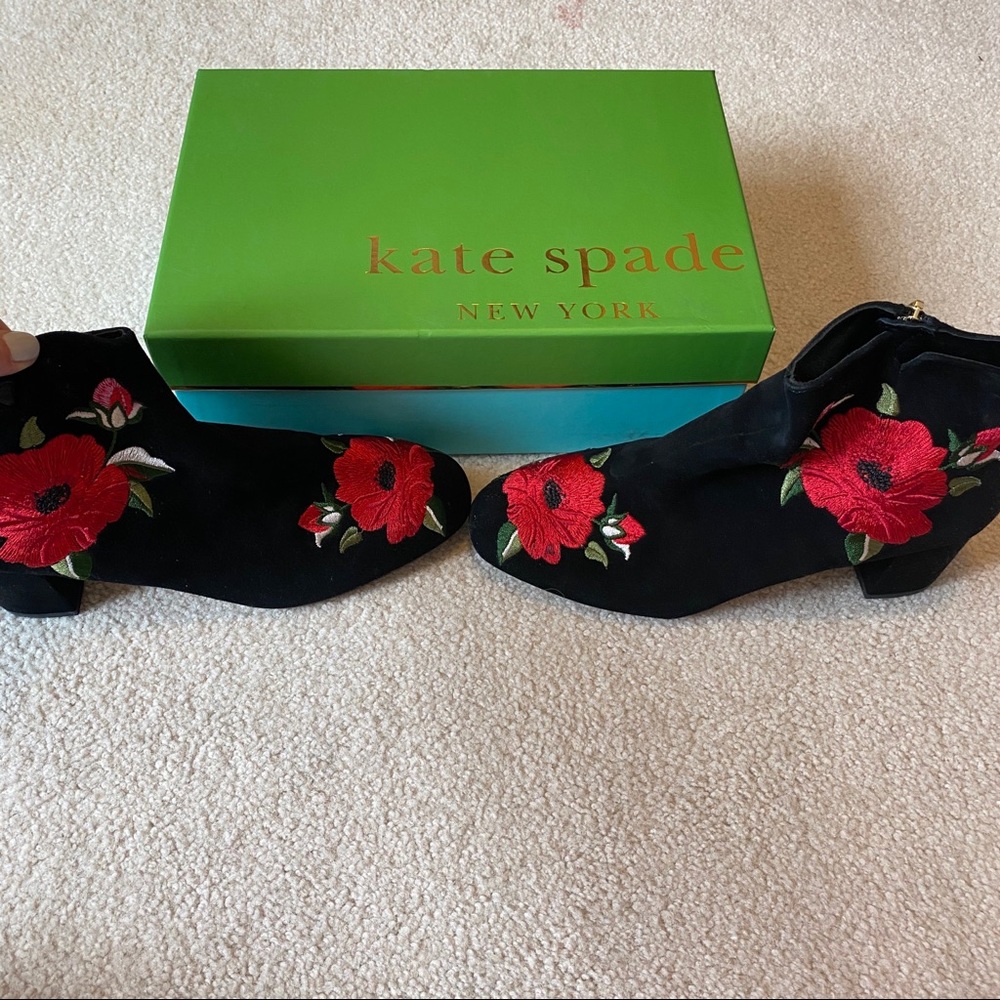 Kate Spade Embroidered Ankle Bootie Sz 9.5